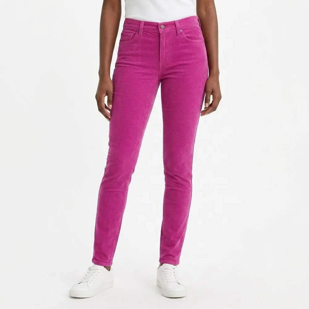 Levi's Pink Leggins Stretch Pants Women Slim Corduroy Size 25